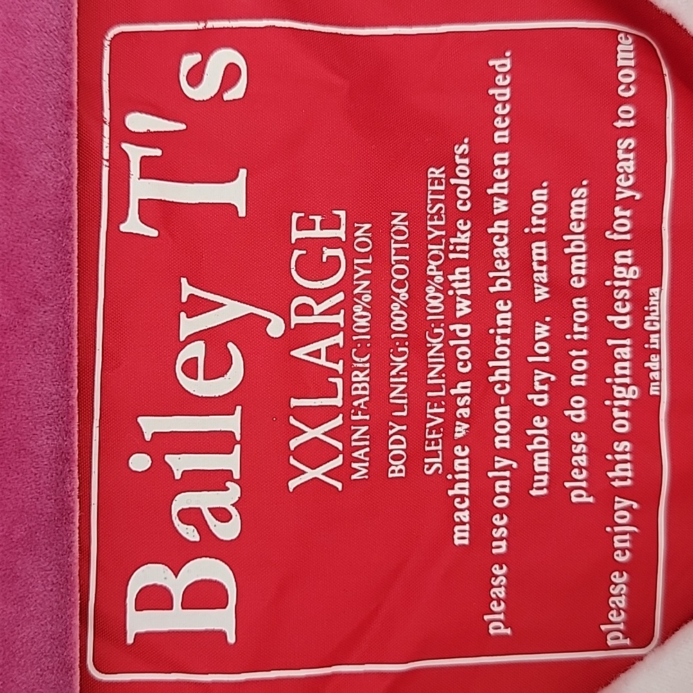 Bailey T's Red Newport Windbreaker Bungee Waist Side Zip Kangroo Pocket - Picture 8 of 12